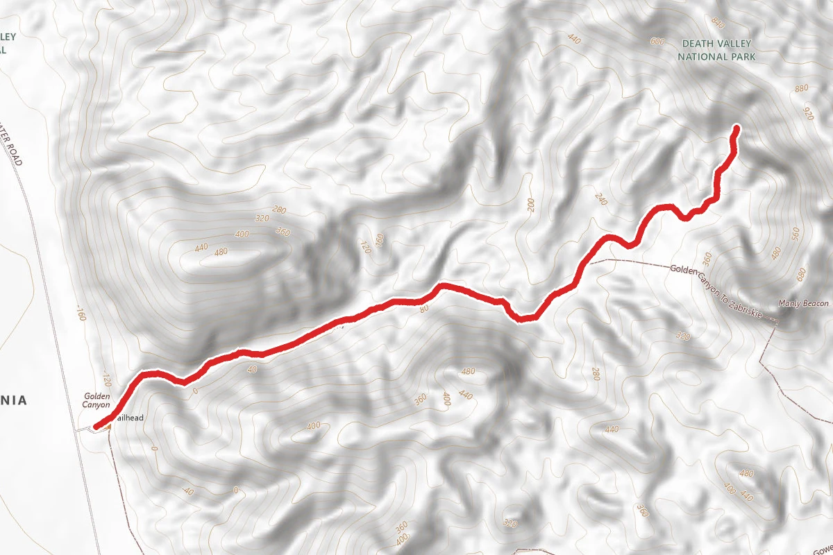 Golden Canyon Trail to Red Cathedral