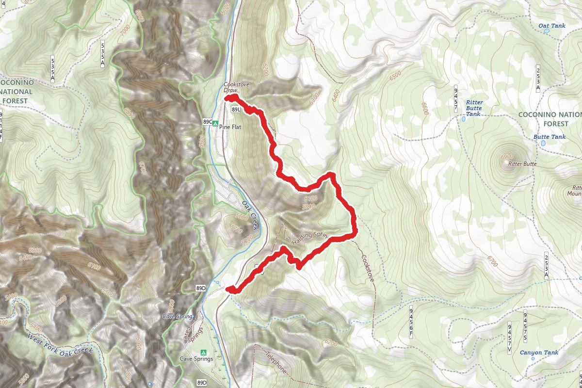 Harding Springs Trail to Cookstove Trail