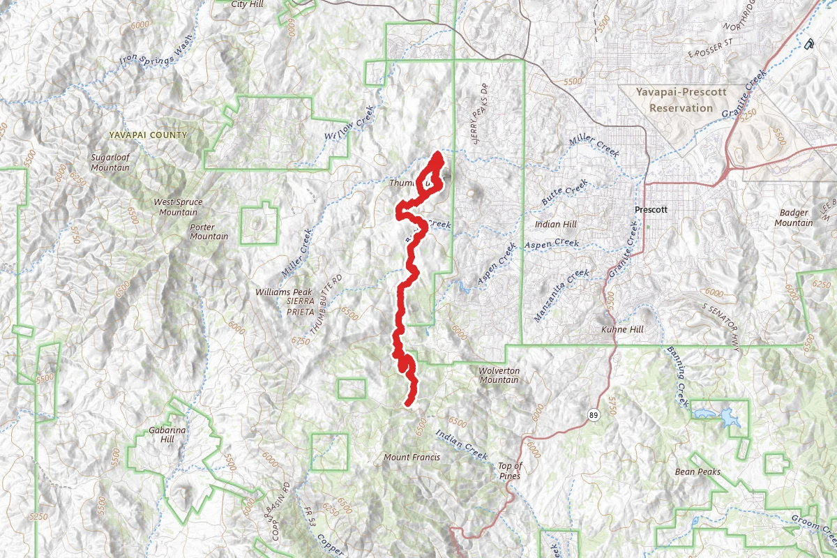 Aspen Creek to Thumb Butte