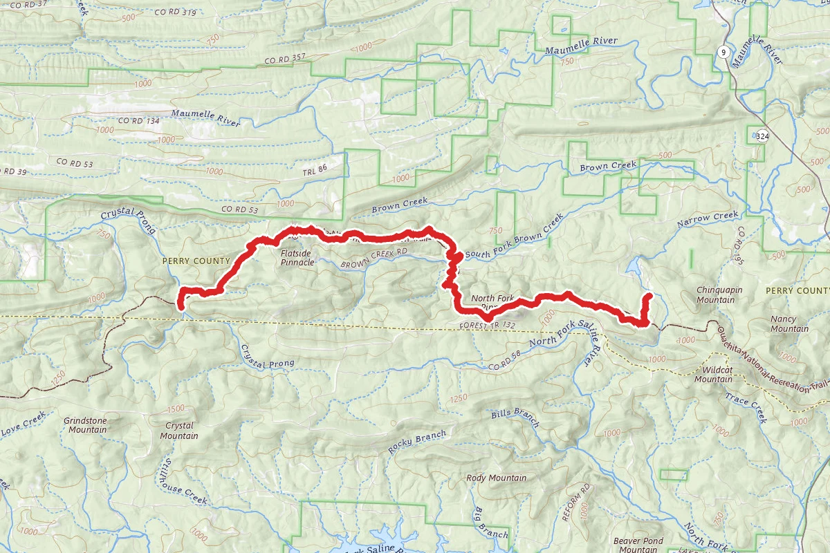 Lake Sylvia to Crystal Prong Creek via Quachita Trail