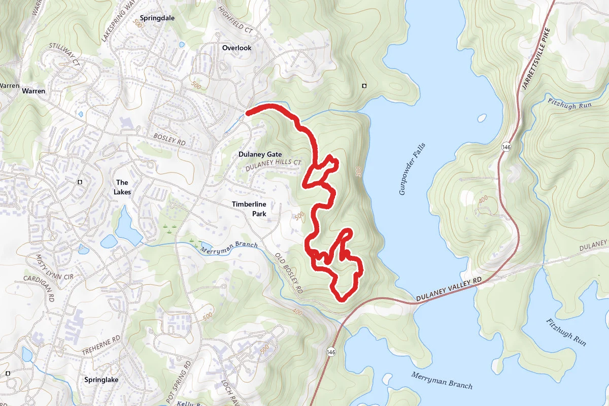 Merryman's Mill Upper Trail and Yellow Trail Loop