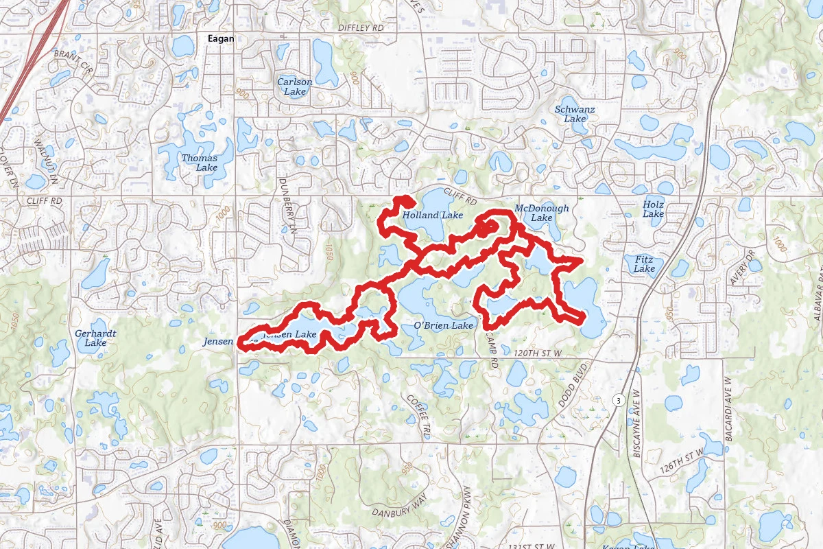Jensen Lake, Bridge Pond, Portage Lake and Schulze Lake