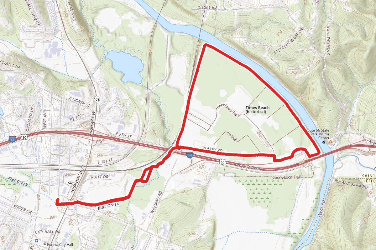 Kircher and Flat Creek Trail to Route 66 State Park