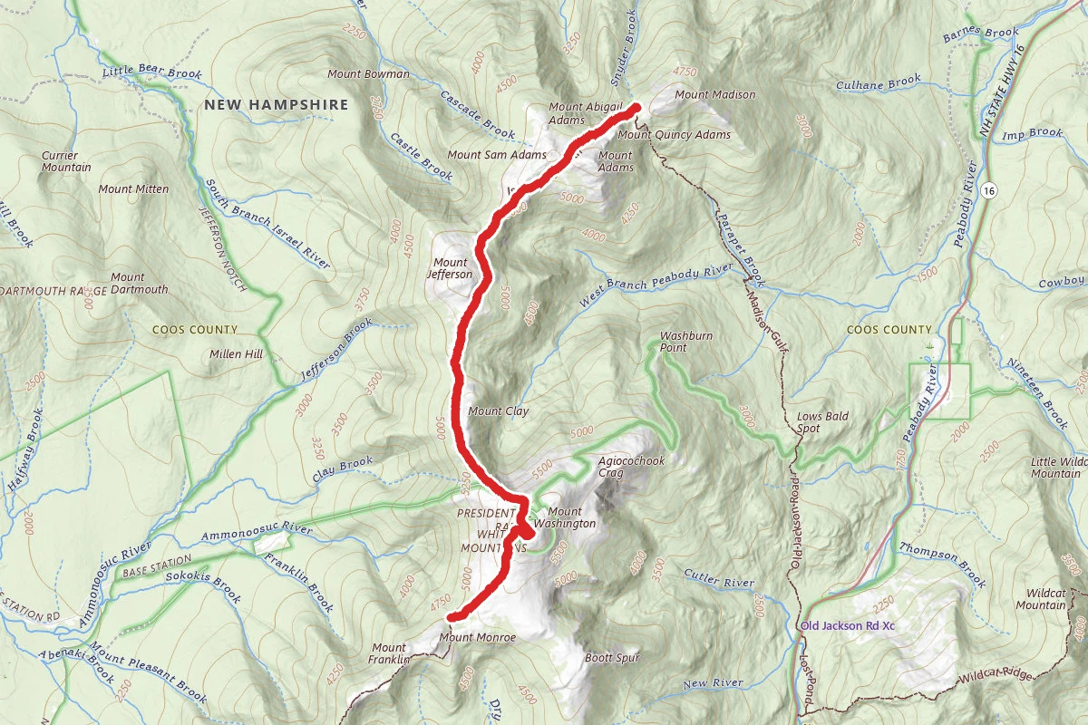 Madison Spring Hut to Lake of the Clouds Hut via Gulfside Trail