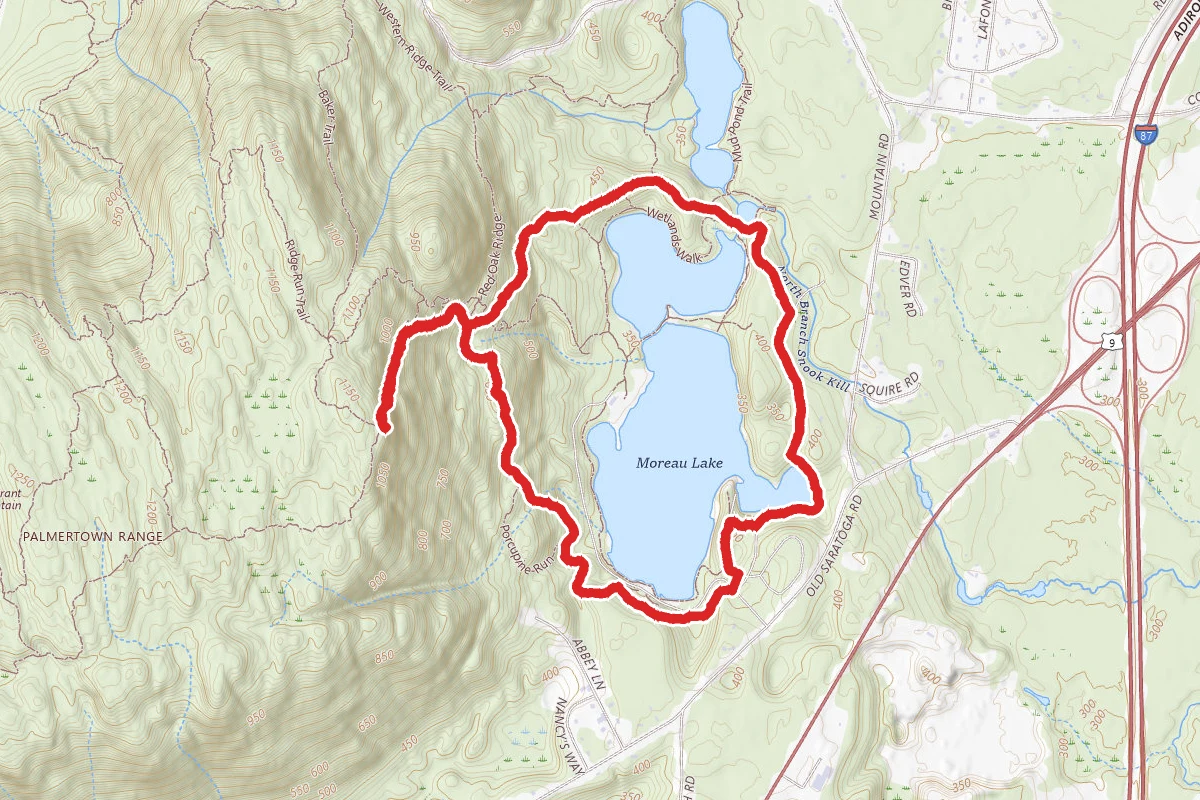 Moreau Overlook via Nature Trail and Red Oak Ridge Trail