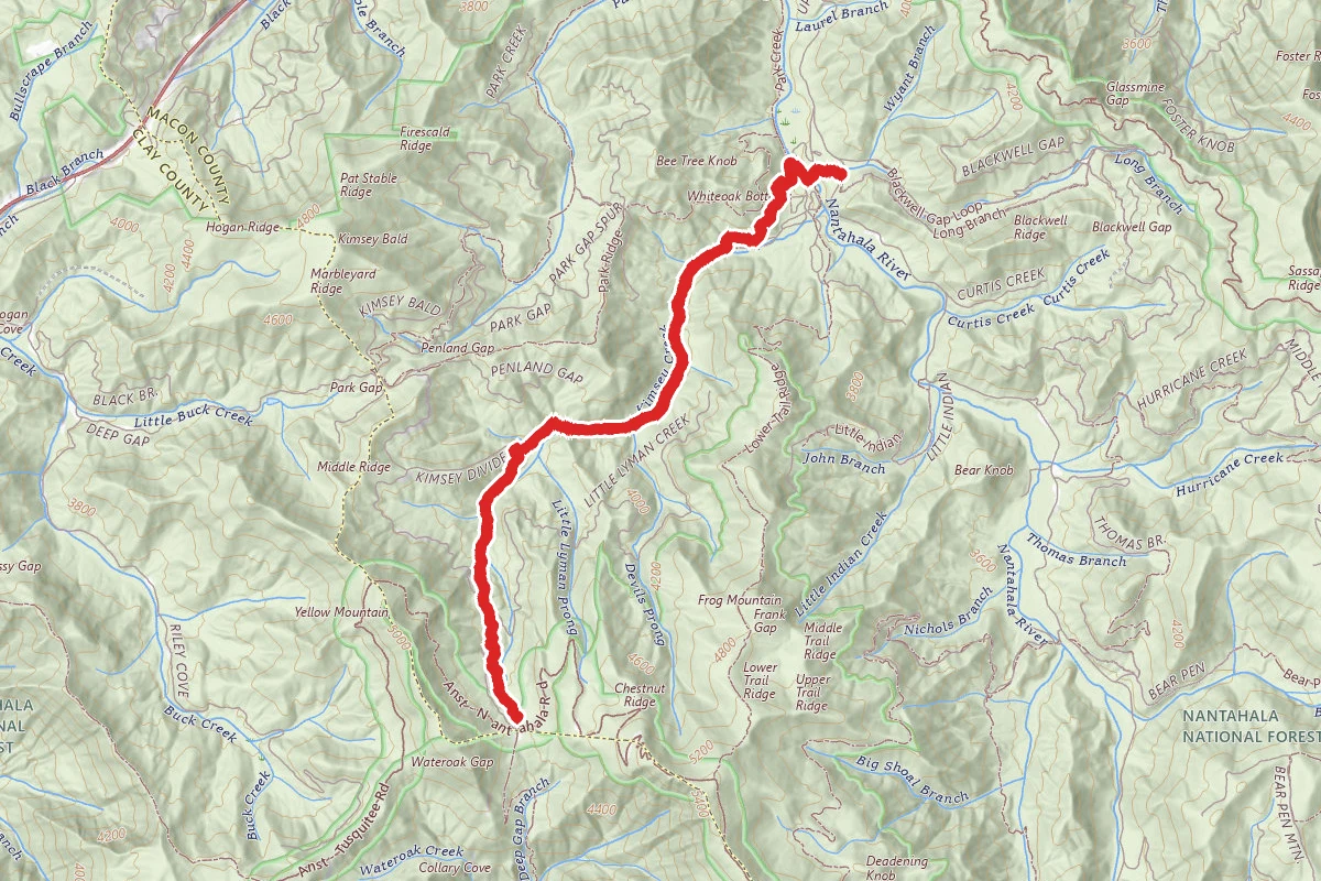 Kimsey Creek Trail to Deep Gap