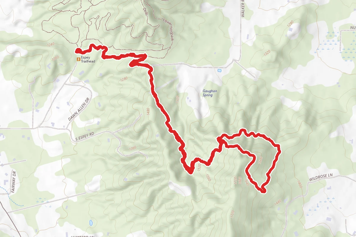 Cathedral Hills W Trail to Wild Rose Loop