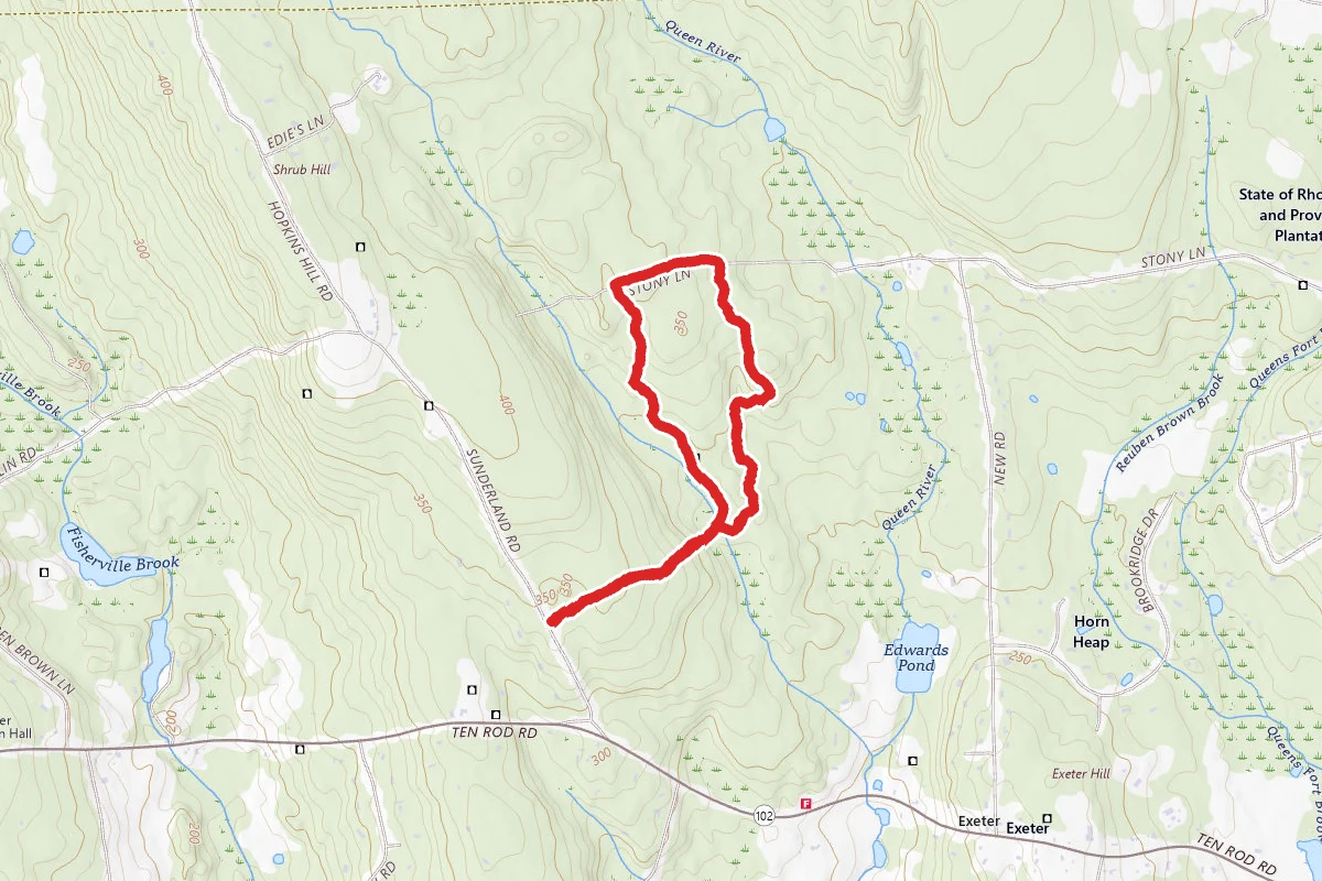 Cuttyhunk Brook route map
