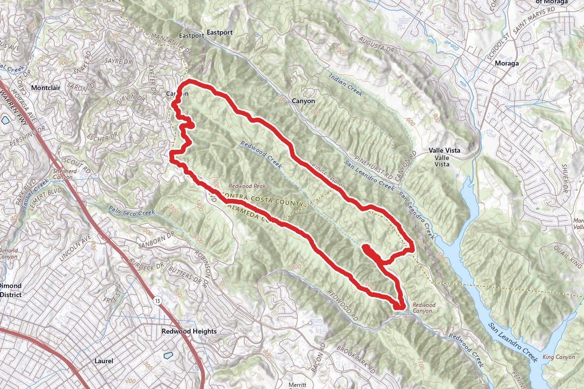 East Ridge Trail to West Ridge Trail Loop from Skyline Blvd
