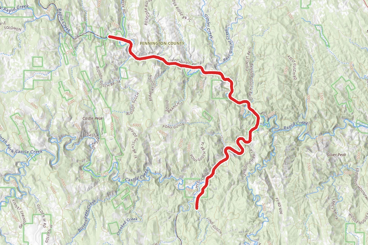 George S Mickelson Trail along Rapid Creek Trail