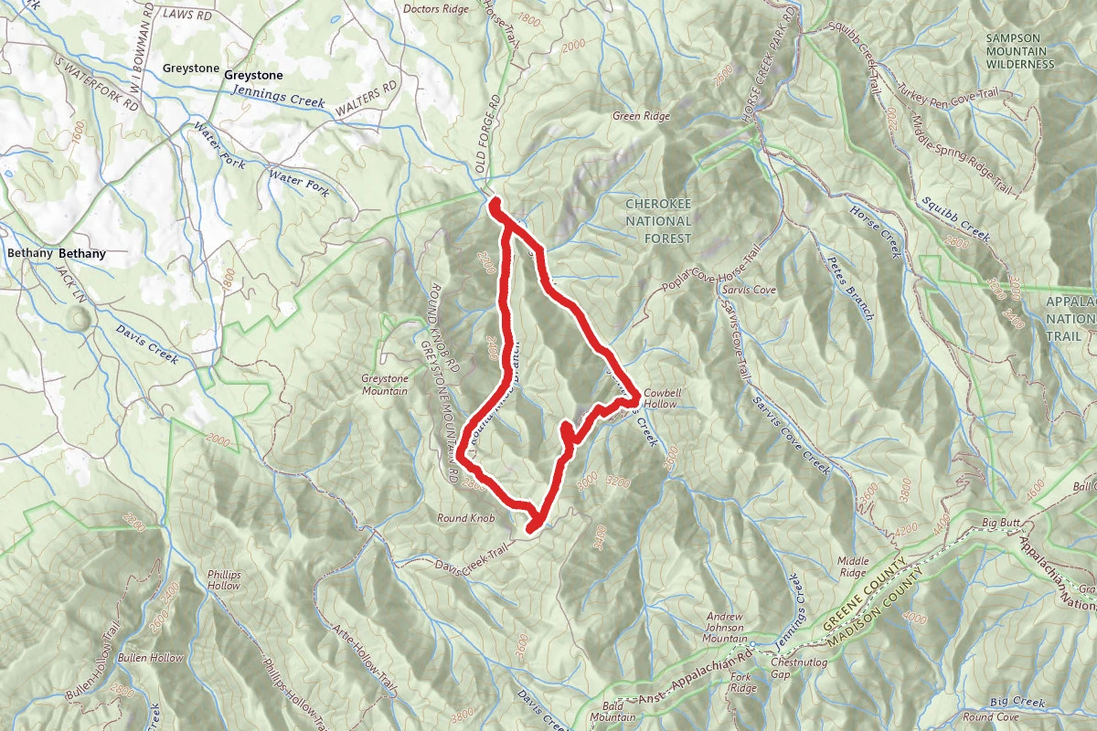 Little Jennings Creek Trail to Round Knob Campground