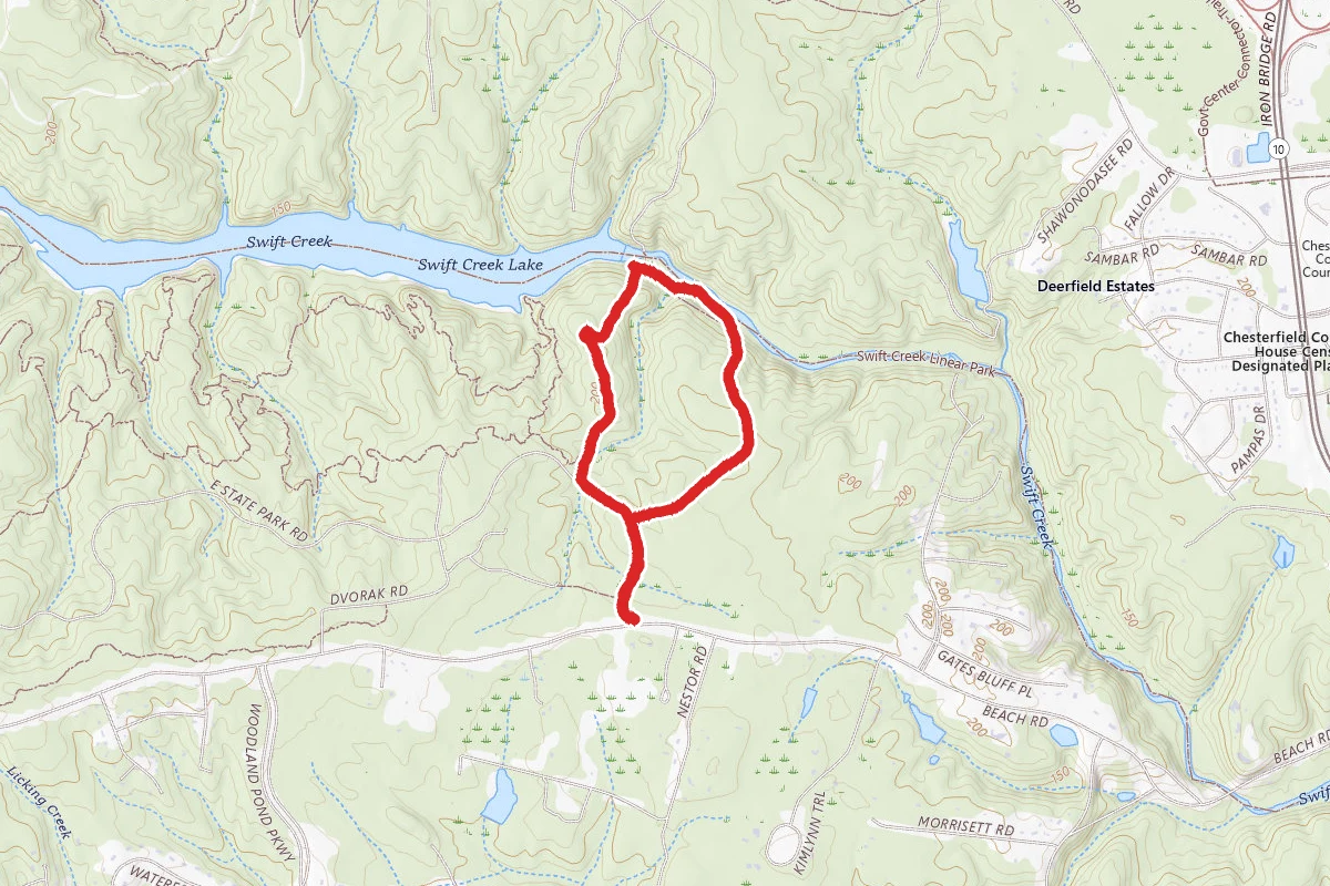 Powerline and Swift Creek Trails Loop