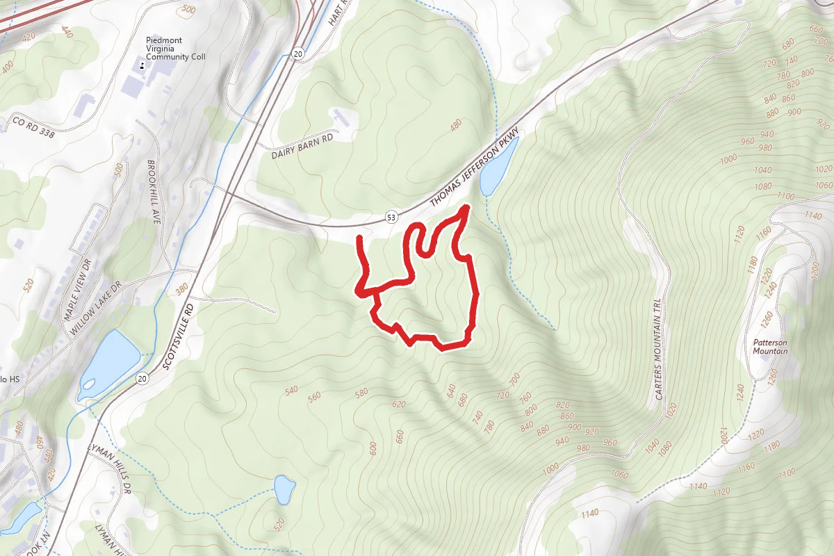 Monticello Loop via Saunders-Monticello Trail