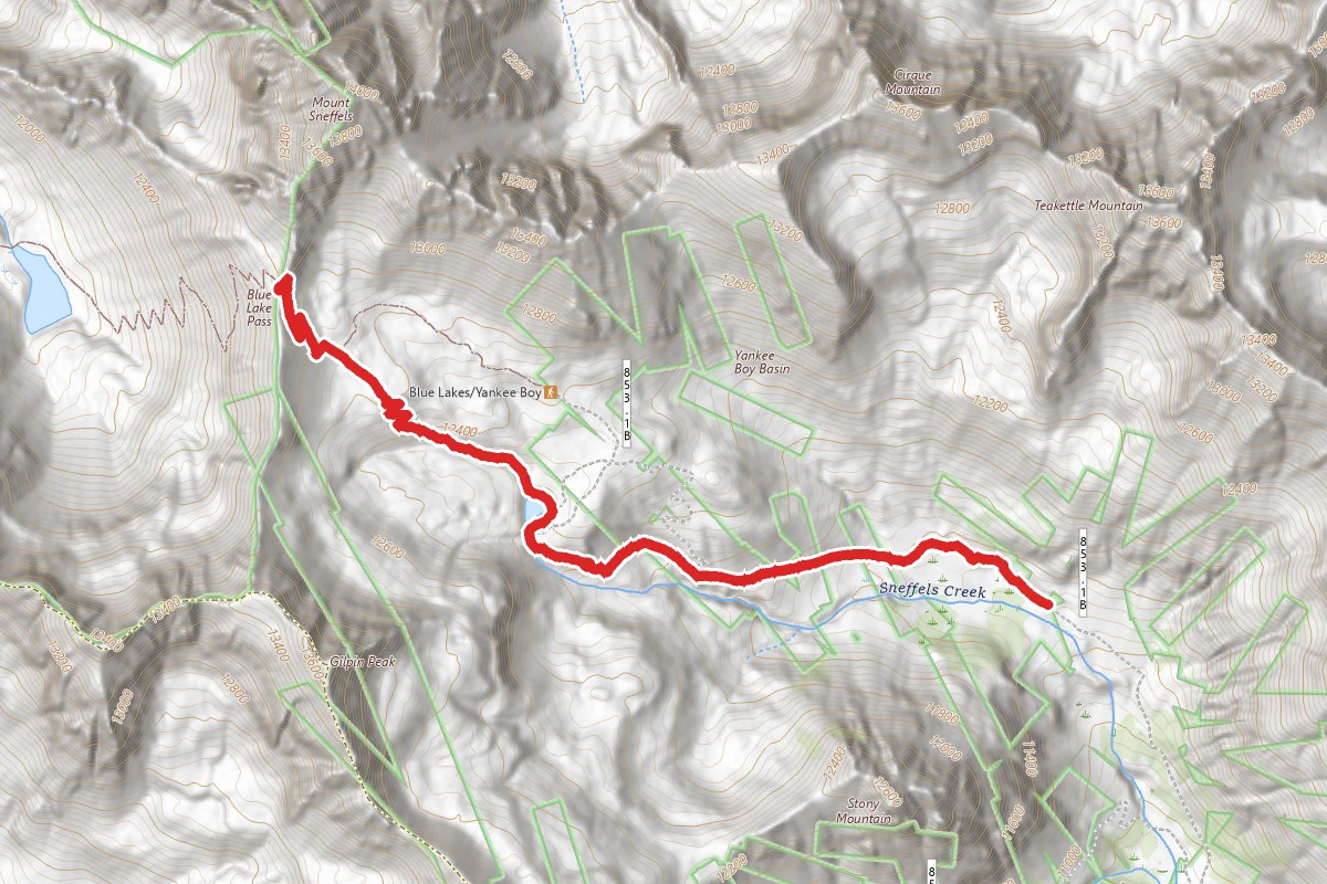 Blue Lakes Pass via Yankee Boy Basin