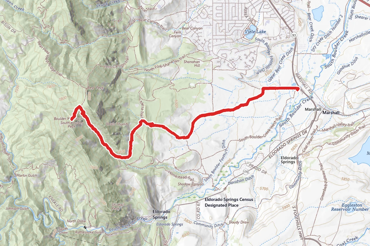 Lower Big Bluestem to South Boulder Peak
