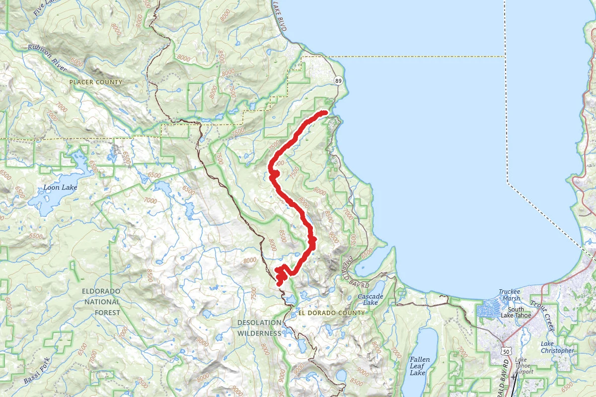 Crag Lake and Rubicon Lake Trail to PCT