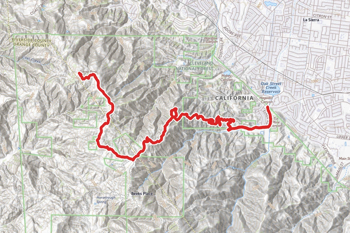 Sierra Peak via Skyline Trail