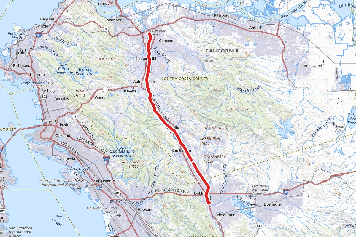 Concord to Dublin via Iron Horse Trail