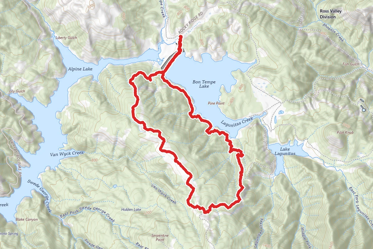 Rocky Ridge Fire Road, Lower Berry Trail, and Shady Side Trail Loop