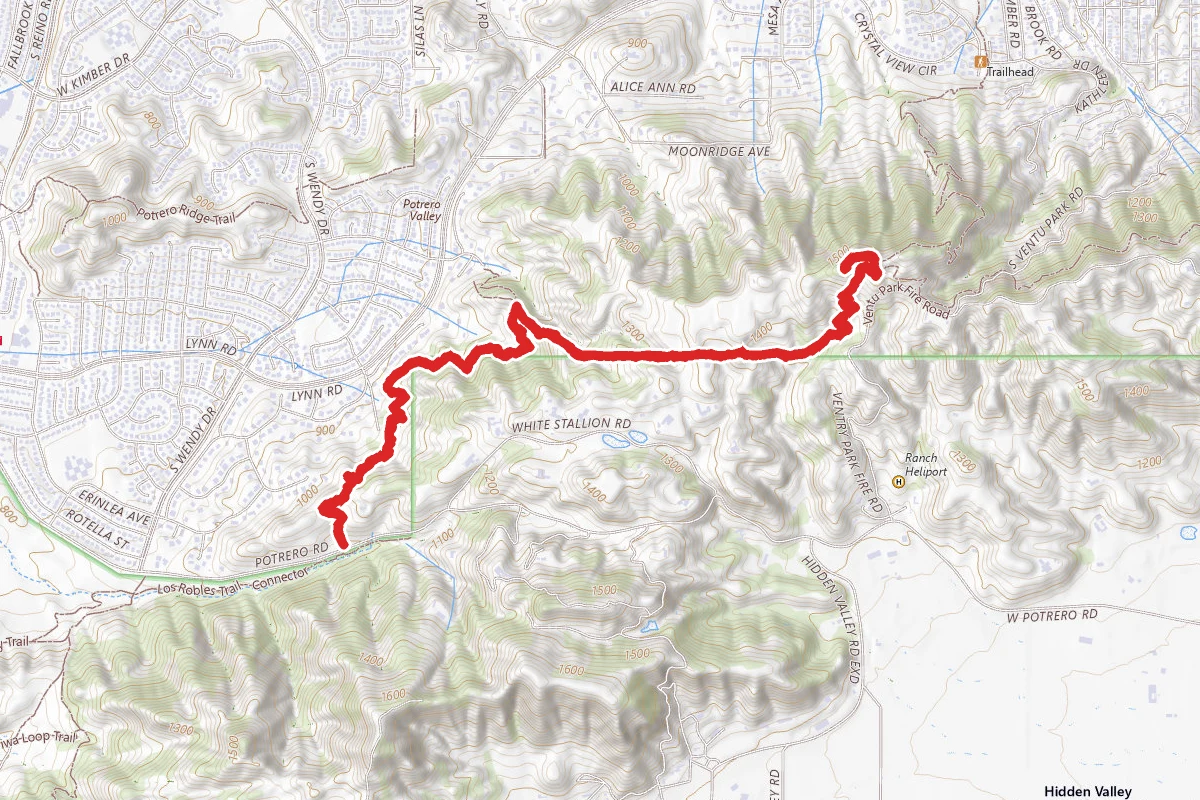 Los Robles Trail, Portreo to Angel Vista