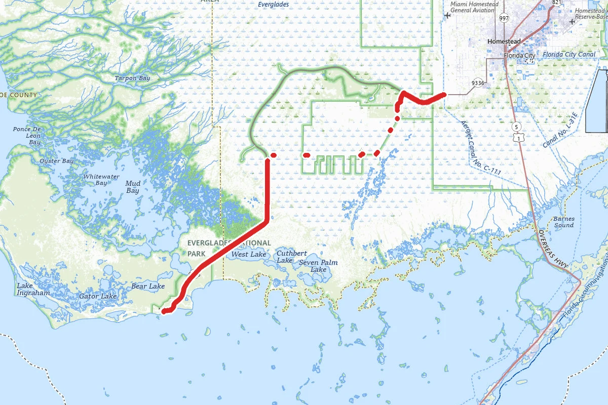 Everglades National Park East Entrance to Flamingo Scenic Route