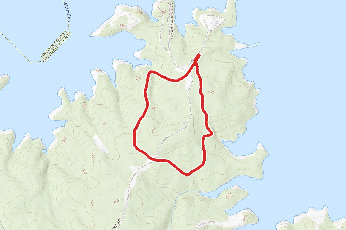 Mistletoe State Park Campground Loop Trail