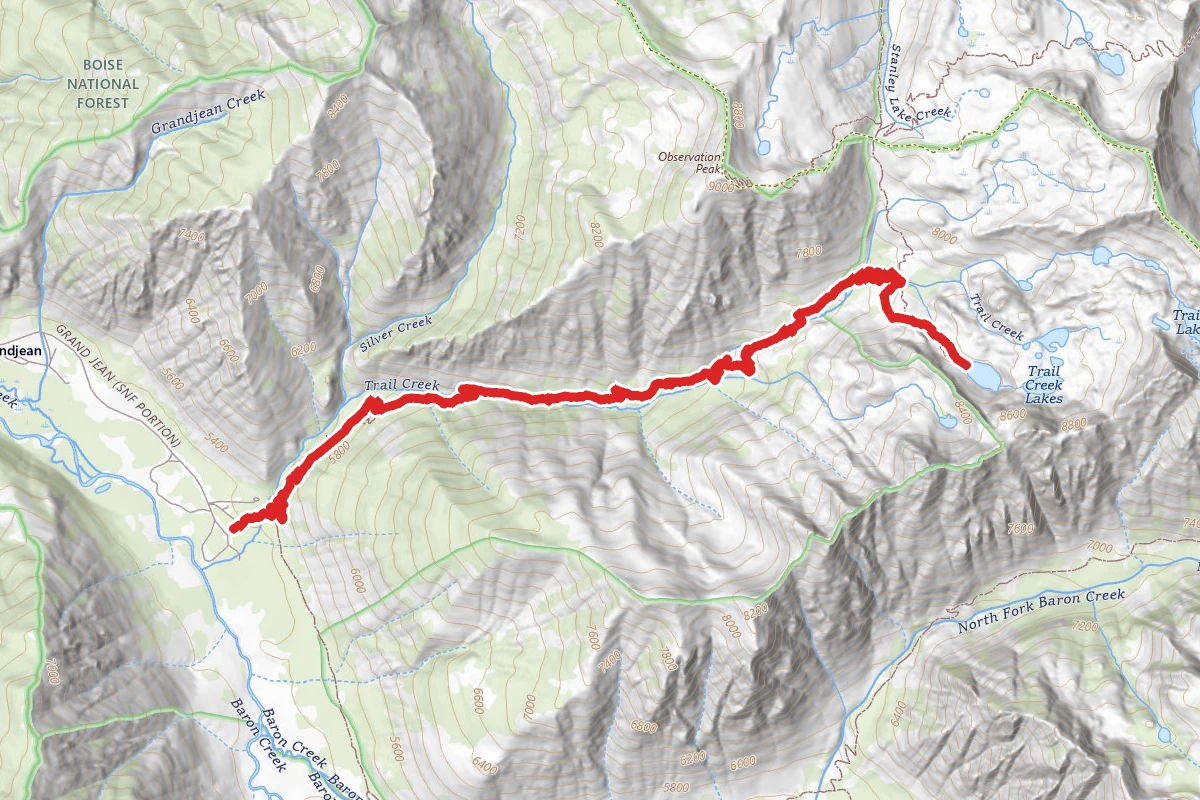 Trail Creek Lakes from Grandjean Trailhead
