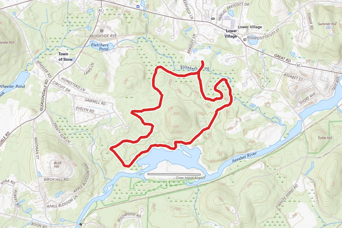 Stow Town Forest Blue, Yellow and White Loop