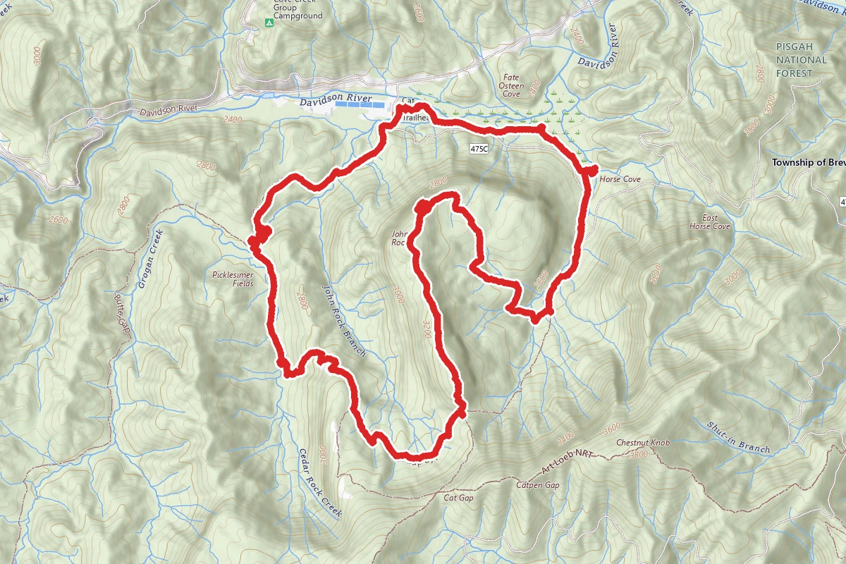 Cat Gap Trail to John Rock Loop