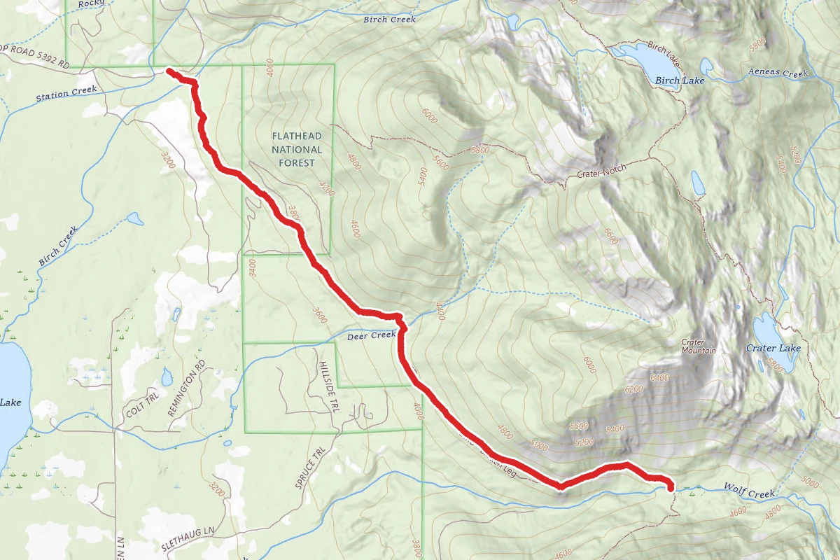 Birch Creek to Wolf Creek Trail