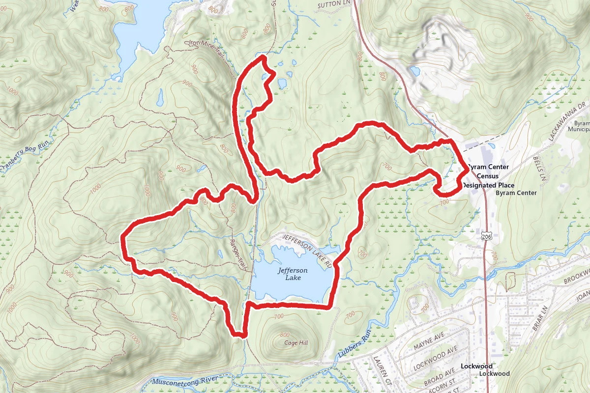 Jefferson Lake Bike Path, White and Teal Loop