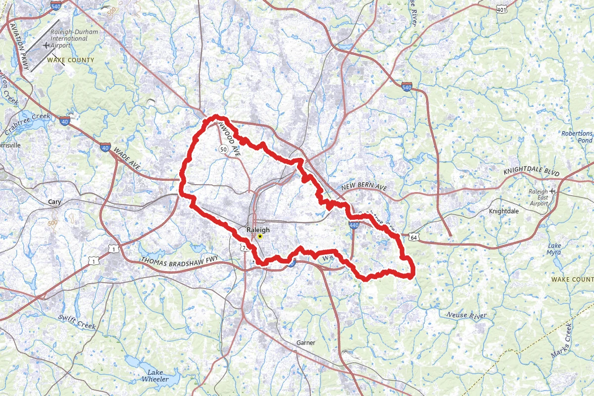 Crabtree Creek Trail, Walnut Creek Greenway, Rocky Branch Trail, and House Creek Greenway Loop