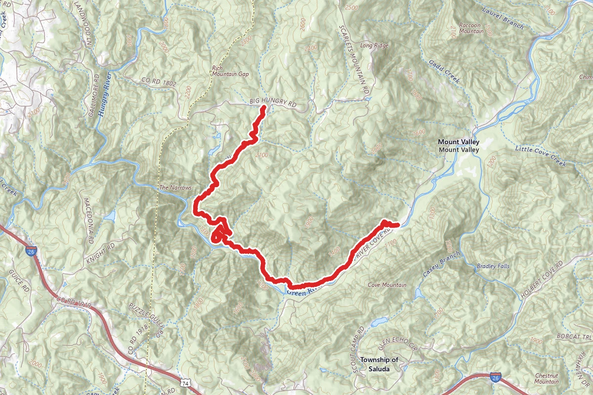 Pulliam Creek Trail to Green River Cove Trail