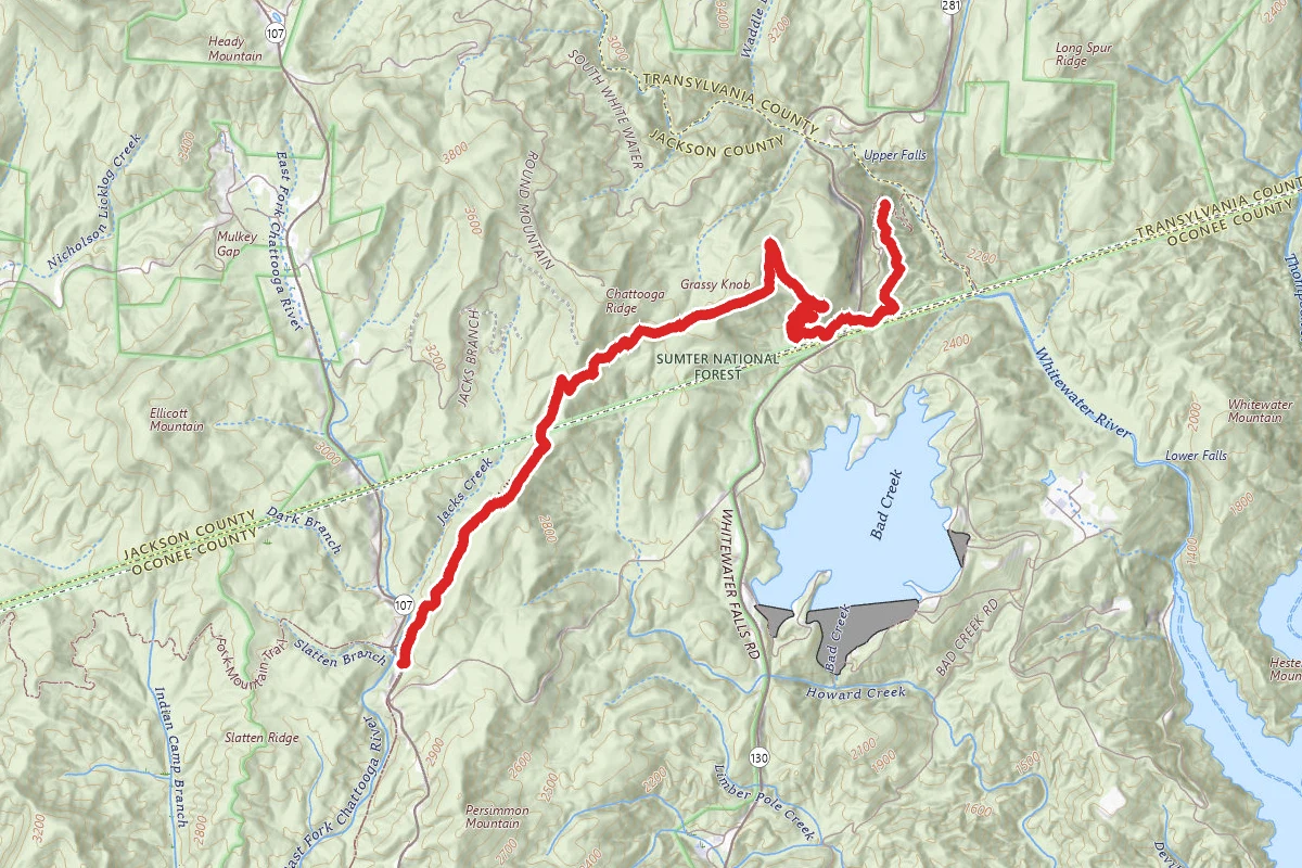 Foothills Trail to Whitewater Falls