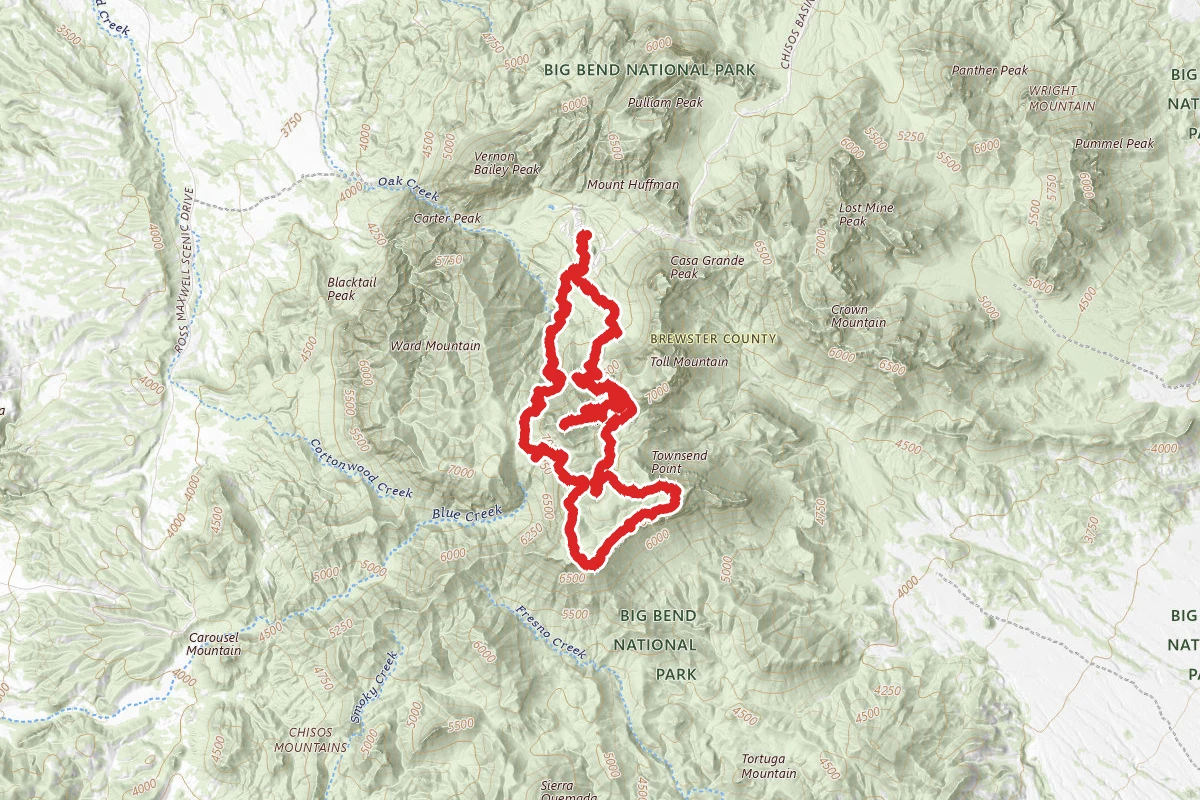 Emory Peak - Northeast Rim - South Rim Loop