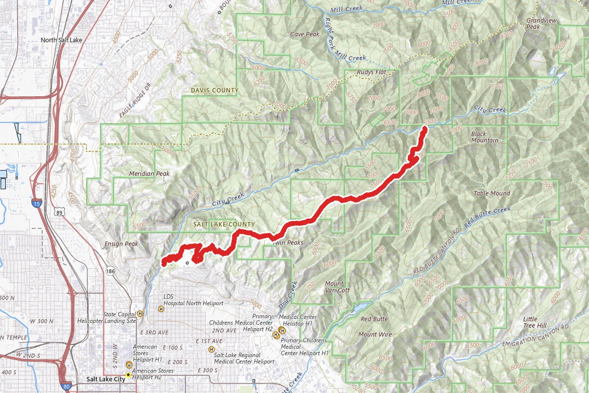 City Creek to Little Black Mountain