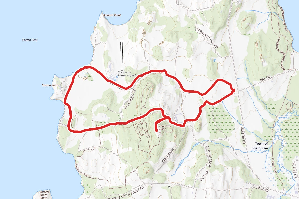 North Gate Road to Sugarbush Road to Lone Tree Hill Loop