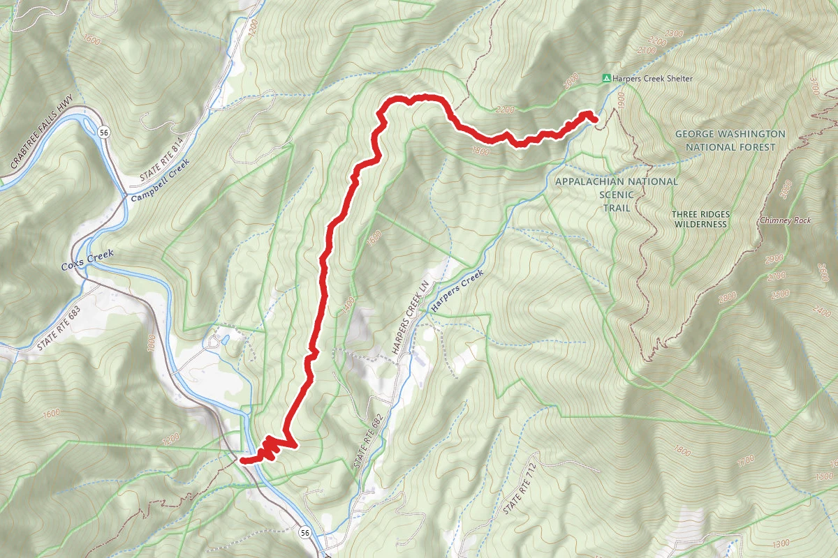 Harpers Creek Shelter via Appalachian Trail