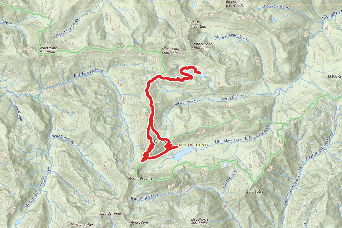 Twin Lakes via Battle Ax Mountain and Bagby Trails Loop