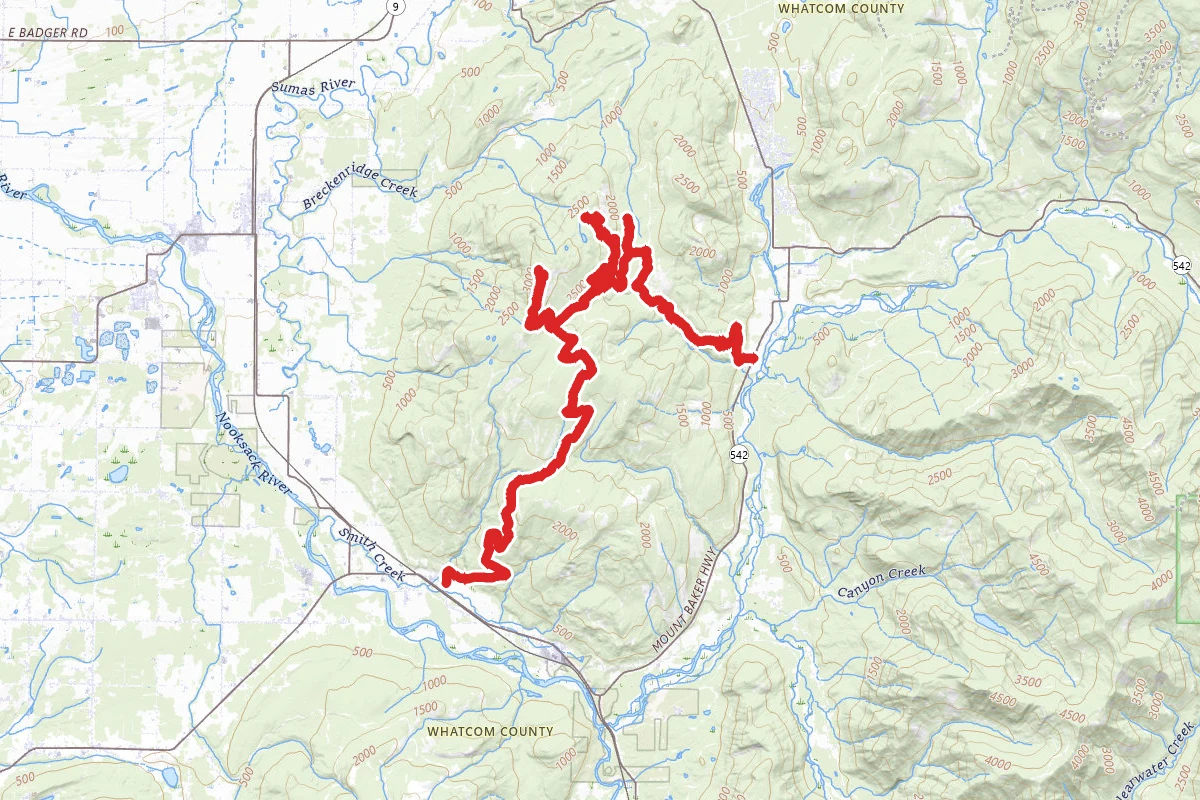 Sumas Mountain, P-1000, and P-1200 OHV Trail