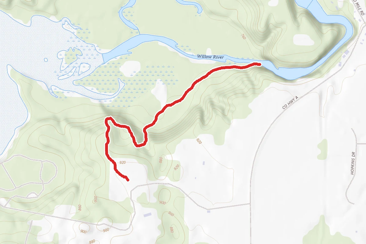 Willow River Falls Snowshoe from Camp 200
