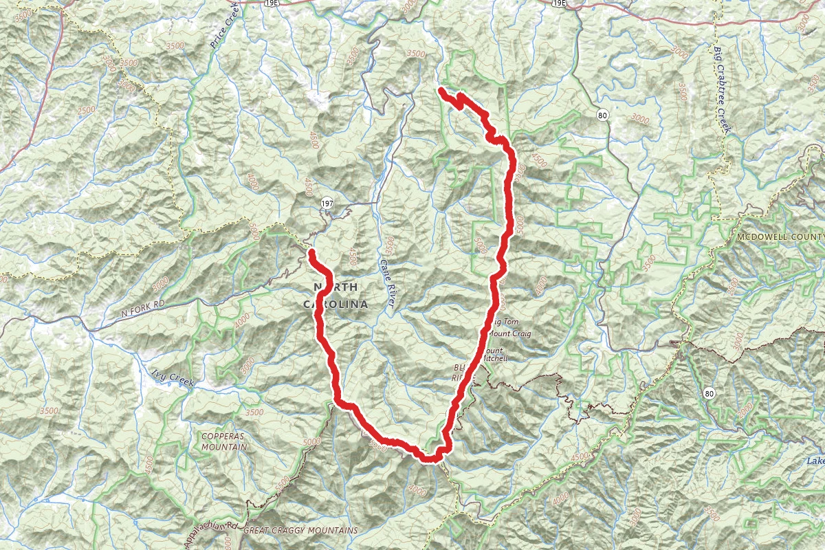 Big Butt Peak, Cattail Peak, Mount Mitchell and Gibbs Mountain