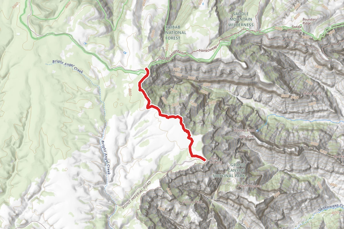 Ken Patrick Trail North from Point Imperial