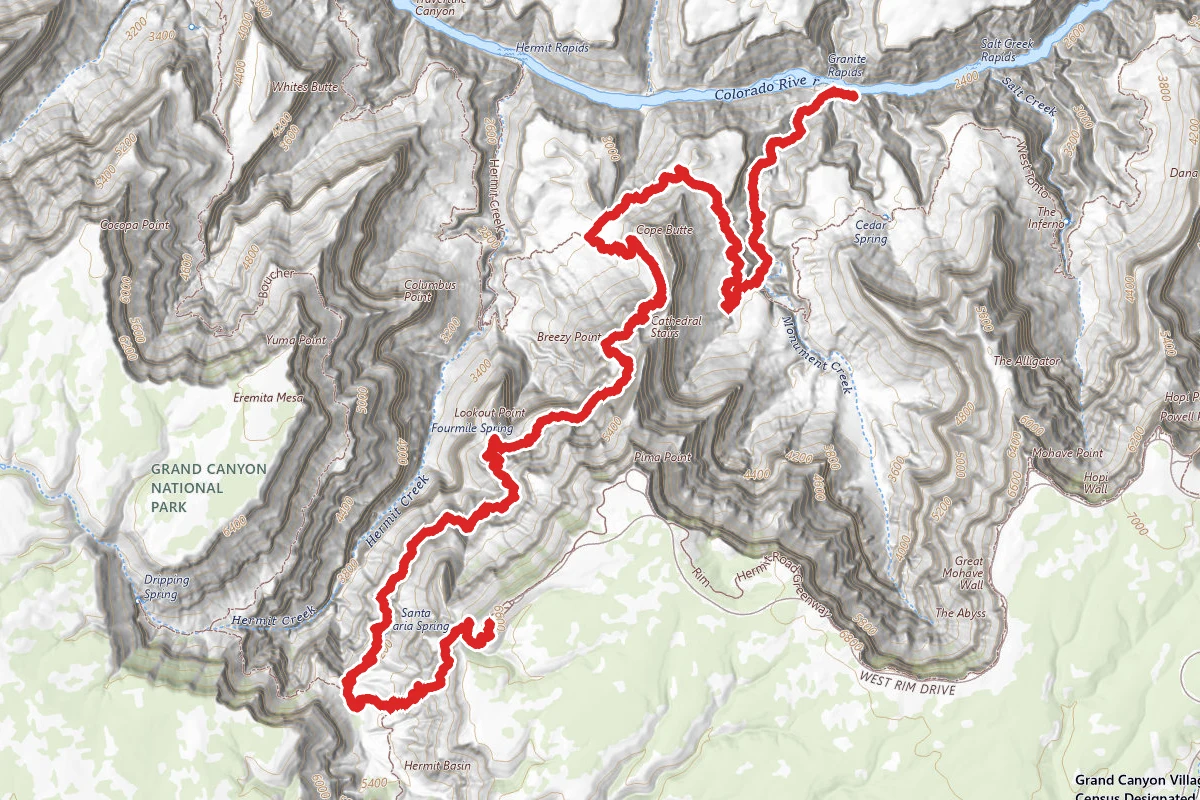 Hermit Trail to Granite Rapids Campground