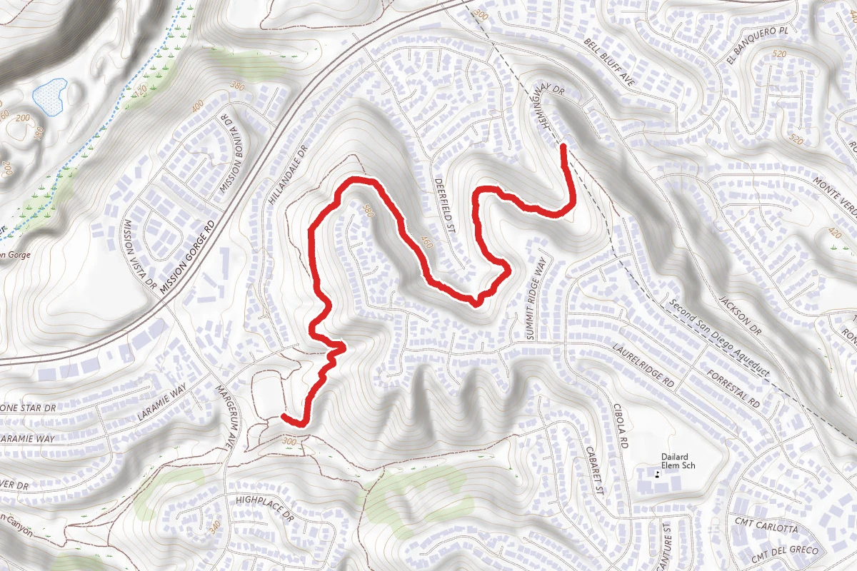 Hemingway to Rancho Mission Canyon Trail