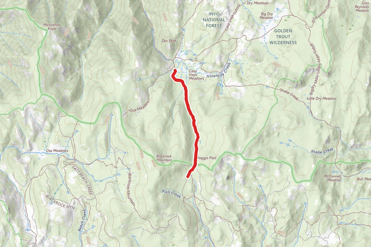 Blackrock Trailhead to Casa Vieja Meadows