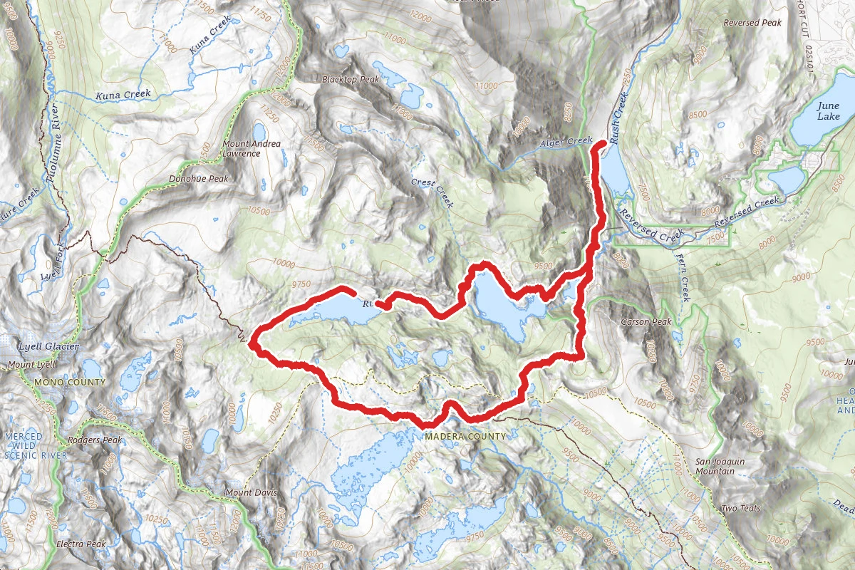 Agnew Lake, Gem Lake, Waugh Lake and Clark Lakes Loop Trail
