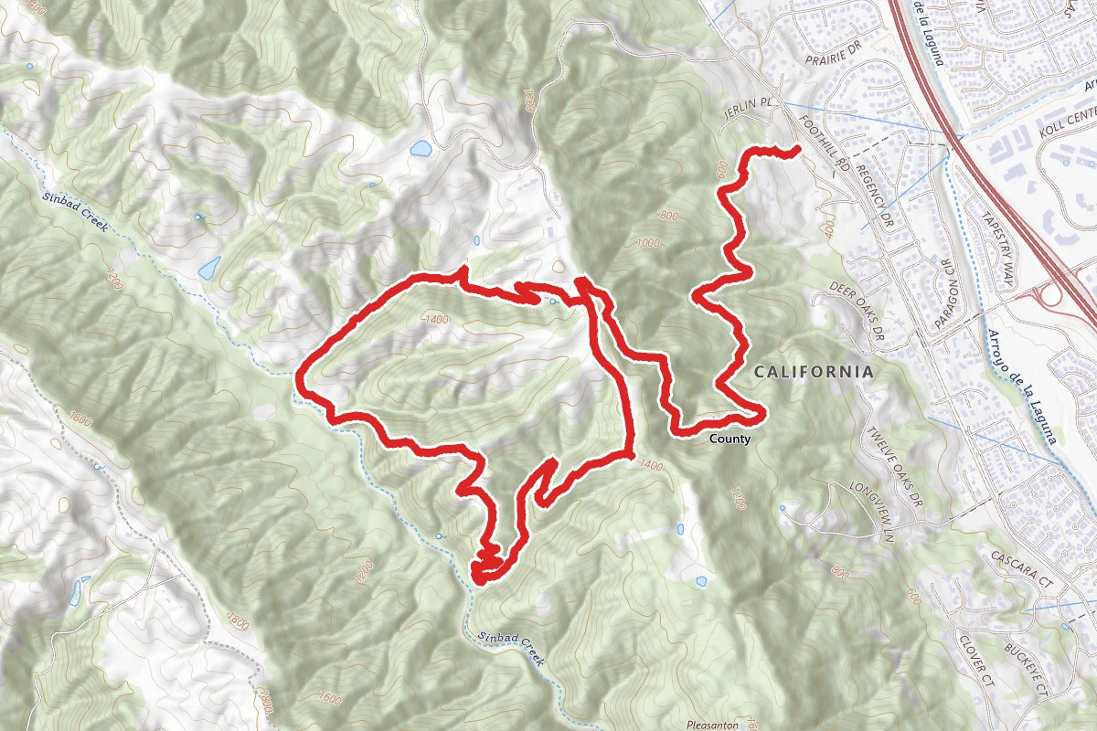 Courdet, Shady Creek, Bay Leaf, Ridgeline Loop