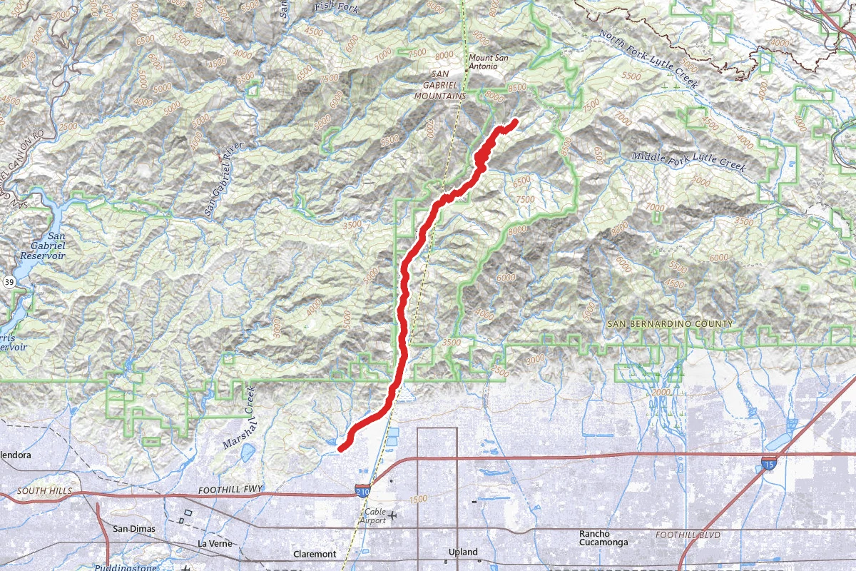 Mount Baldy Cycling Route