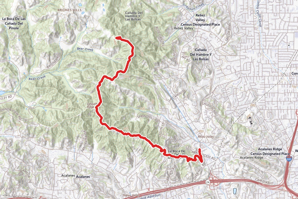 Briones Peak via Lafayette Ridge Trail